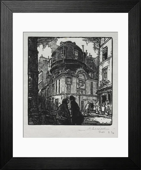 Framed Print : View of the Hotel Colbert. Creator: Auguste Louis Lepere (French, 1849-1918) Framed Print : View of the Hotel Colbert. Creator: Auguste Louis Lepere (French, 1849-1918)