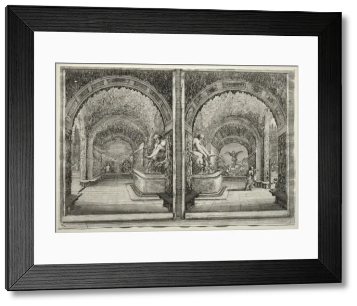 Framed Print : Views of the Villa of Pratolino: Two Views of the Grotto. Creator: Stefano Della Bella (Italian Framed Print : Views of the Villa of Pratolino: Two Views of the Grotto. Creator: Stefano Della Bella (Italian