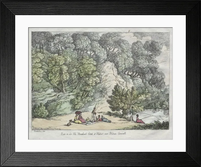 Framed Print : View on Sir John Moresheads Estate at Blisland near Bodmin, Cornwall, 1805. Creator Framed Print : View on Sir John Moresheads Estate at Blisland near Bodmin, Cornwall, 1805. Creator