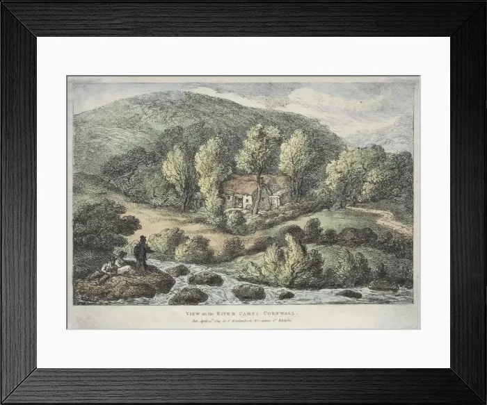 Framed Print : Views in Cornwall: View on the River Camel, Cornwall, 1812. Creator: Thomas Rowlandson (British Framed Print : Views in Cornwall: View on the River Camel, Cornwall, 1812. Creator: Thomas Rowlandson (British
