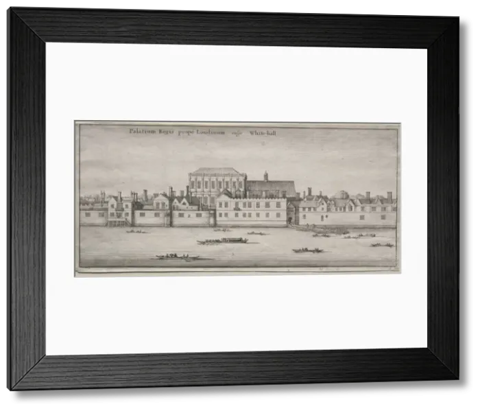 Framed Print : Views of London: Whitehall from the River. Creator: Wenceslaus Hollar (Bohemian, 1607-1677) Framed Print : Views of London: Whitehall from the River. Creator: Wenceslaus Hollar (Bohemian, 1607-1677)