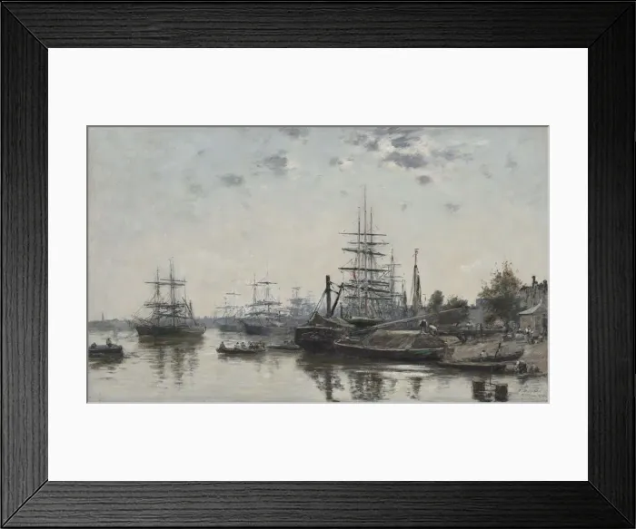 Framed Print : View of Bordeaux, from the Quai des Chartrons, 1874. Creator: Eugene Boudin (French Framed Print : View of Bordeaux, from the Quai des Chartrons, 1874. Creator: Eugene Boudin (French