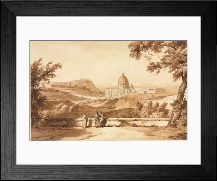 Framed Print : View of St. Peters, Rome, c. 1817-1820. Creator: Achille Etna Michallon (French, 1796-1822) Framed Print : View of St. Peters, Rome, c. 1817-1820. Creator: Achille Etna Michallon (French, 1796-1822)