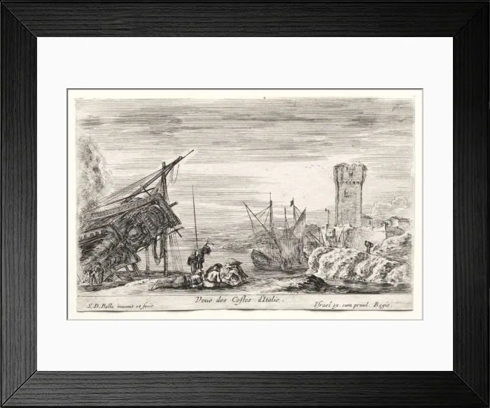 Framed Print : View of the Italian Coast. Creator: Stefano Della Bella (Italian, 1610-1664) Framed Print : View of the Italian Coast. Creator: Stefano Della Bella (Italian, 1610-1664)