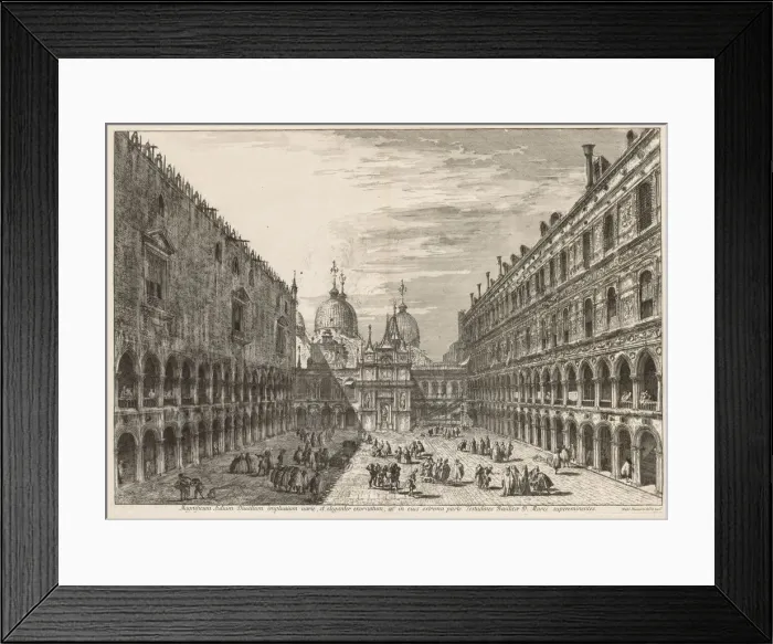Framed Print : Views of Venice: The Courtyard of the Ducal Palace, 1741. Creator: Michele Marieschi (Italian Framed Print : Views of Venice: The Courtyard of the Ducal Palace, 1741. Creator: Michele Marieschi (Italian
