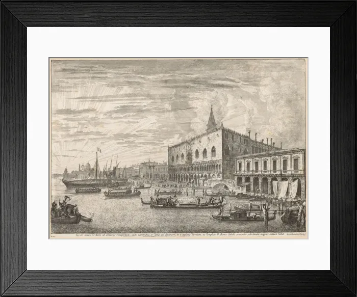 Framed Print : Views of Venice: The Molo and S. M. Della Salute, 1741. Creator: Michele Marieschi (Italian Framed Print : Views of Venice: The Molo and S. M. Della Salute, 1741. Creator: Michele Marieschi (Italian