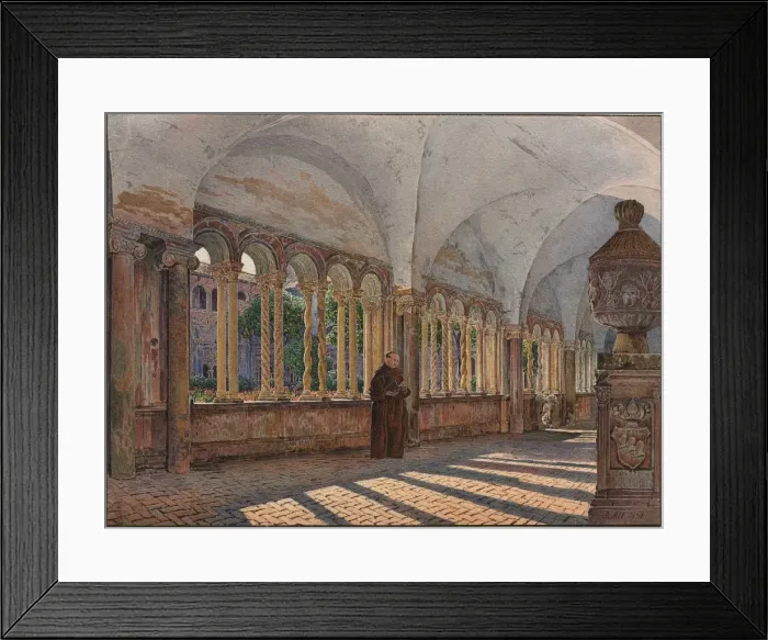 Framed Print : View of the Cloister of San Giovanni in Laterano, Rome, 1836. Creator: Jakob Alt (Austrian Framed Print : View of the Cloister of San Giovanni in Laterano, Rome, 1836. Creator: Jakob Alt (Austrian