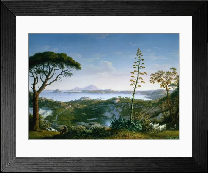 Framed Print : View of the Gulf of Pozzuoli from Solfatara, 1803. Creator: Philipp Hackert (German, 1737-1807) Framed Print : View of the Gulf of Pozzuoli from Solfatara, 1803. Creator: Philipp Hackert (German, 1737-1807)
