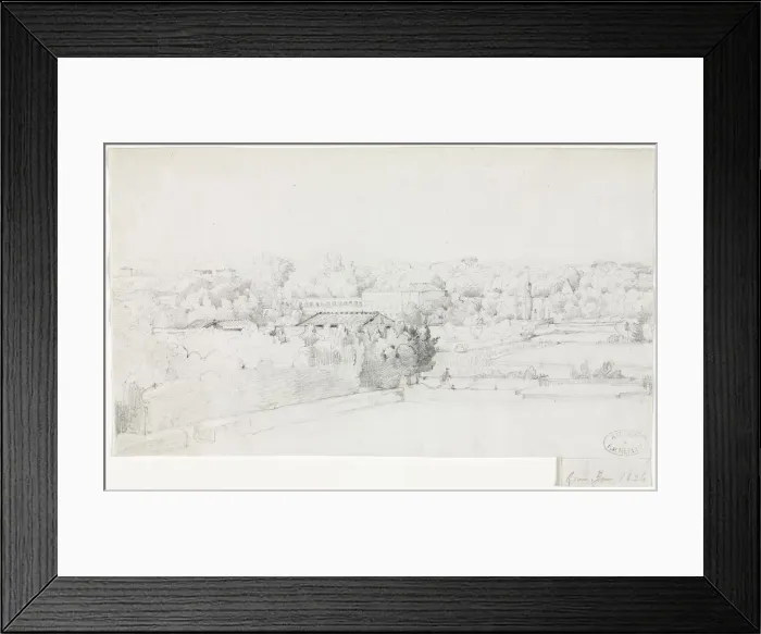 Framed Print : View of the Villa Borghese and its Orangerie from the Villa Medici, 1826. Creator Framed Print : View of the Villa Borghese and its Orangerie from the Villa Medici, 1826. Creator