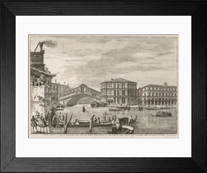 Framed Print : Views of Venice: The Bridge and Market of Rialto, 1741. Creator: Michele Marieschi (Italian Framed Print : Views of Venice: The Bridge and Market of Rialto, 1741. Creator: Michele Marieschi (Italian