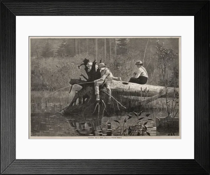 Framed Print : Waiting for a Bite, 1874. Creator: Winslow Homer (American, 1836-1910) Framed Print : Waiting for a Bite, 1874. Creator: Winslow Homer (American, 1836-1910)