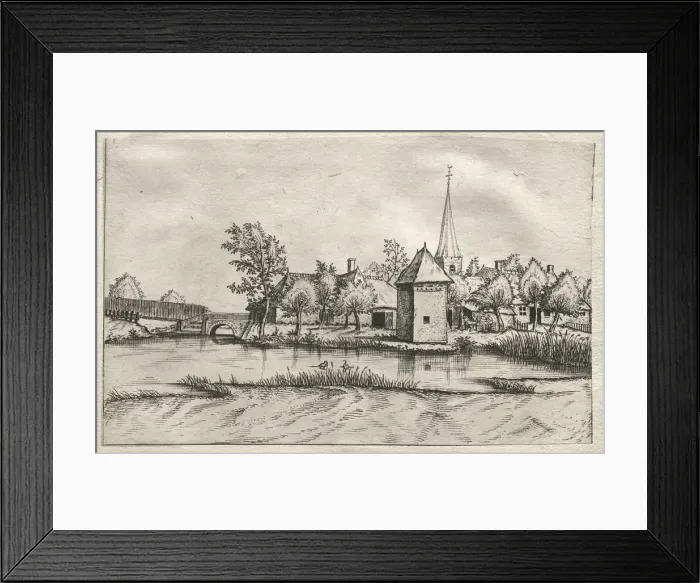 Framed Print : Views of Villages in Brabant and Campine: A Moated Village, c Framed Print : Views of Villages in Brabant and Campine: A Moated Village, c
