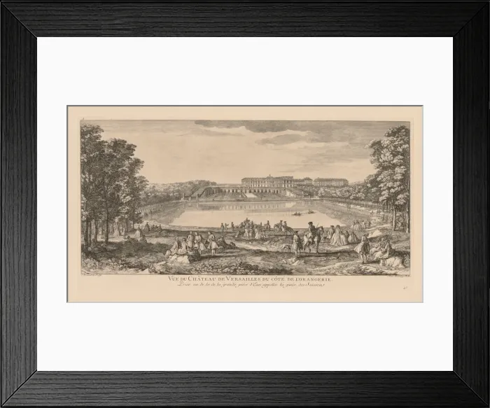 Framed Print : Vue du Chateau du Versailles, du cote de lOrangerie, prise au delà Framed Print : Vue du Chateau du Versailles, du cote de lOrangerie, prise au delà