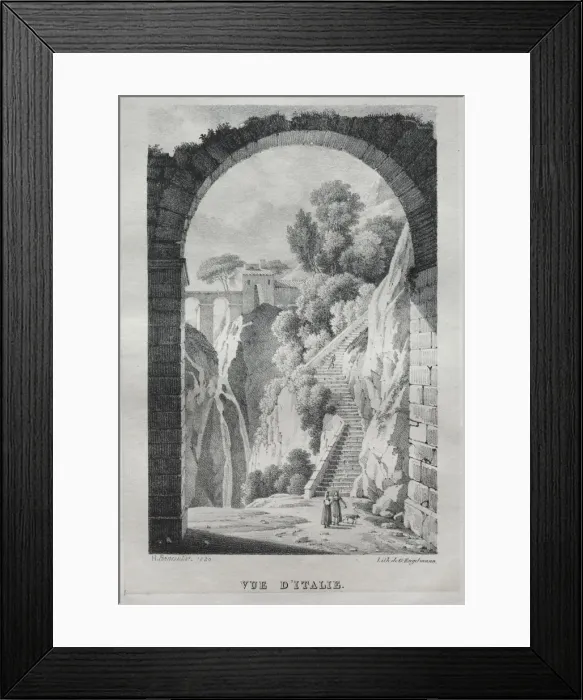 Framed Print : Vue dItalie, 1820. Creator: Godefroy Engelmann (French, 1788-1839) Framed Print : Vue dItalie, 1820. Creator: Godefroy Engelmann (French, 1788-1839)