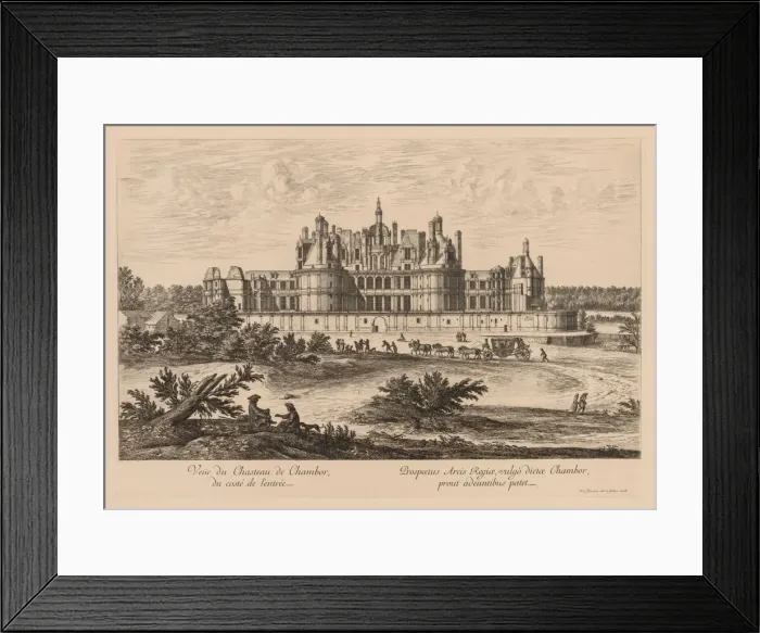Framed Print : Vue du Chateau de Chambord, du cote de lentree, 1678. Creator Framed Print : Vue du Chateau de Chambord, du cote de lentree, 1678. Creator