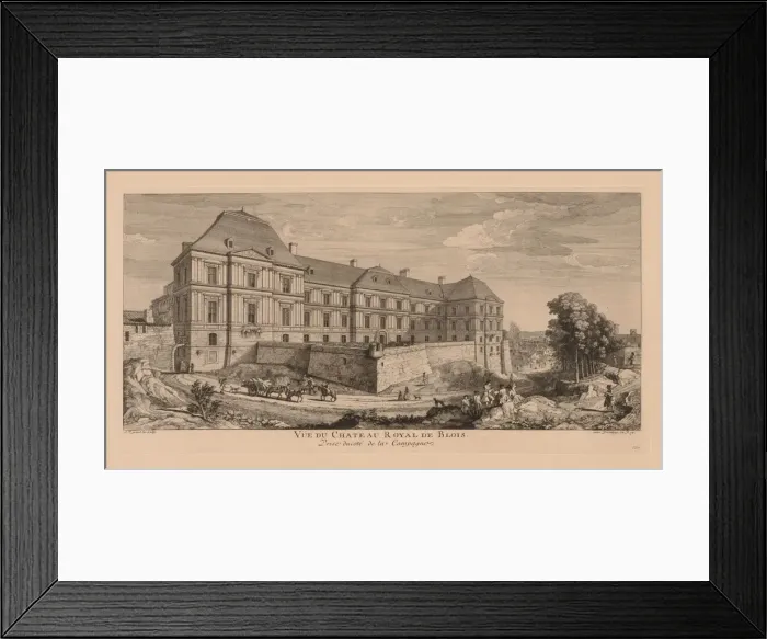 Framed Print : Vue du Chateau royal de Blois, prise du cote de la campagne. Creator Framed Print : Vue du Chateau royal de Blois, prise du cote de la campagne. Creator