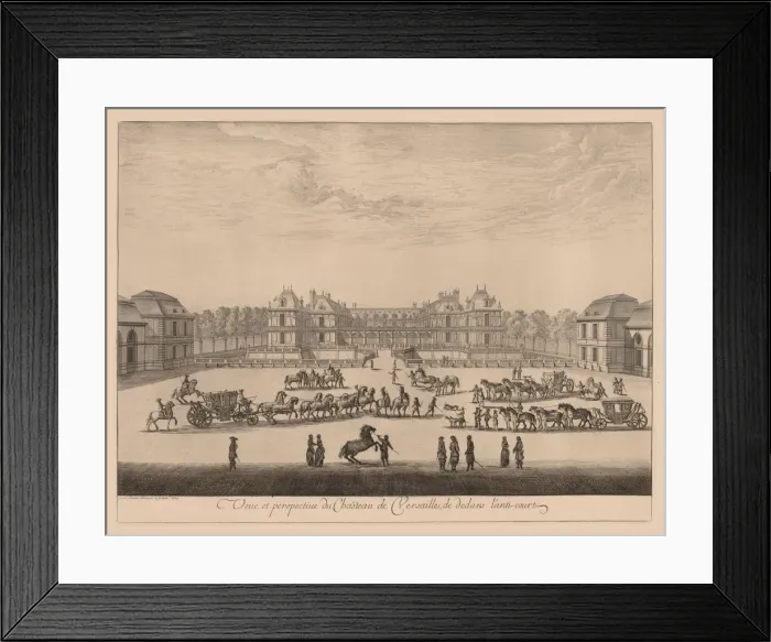 Framed Print : Vue et perspective du Chateau de Versailles, de dedans lanti-cour, 1664. Creator Framed Print : Vue et perspective du Chateau de Versailles, de dedans lanti-cour, 1664. Creator