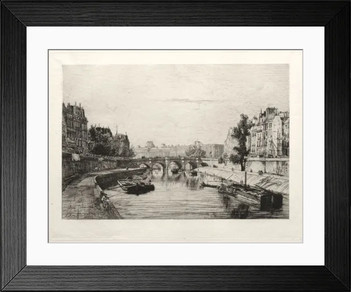 Framed Print : Vue prise du Pont S. Michel. Creator: Maxime Lalanne (French, 1827-1886) Framed Print : Vue prise du Pont S. Michel. Creator: Maxime Lalanne (French, 1827-1886)