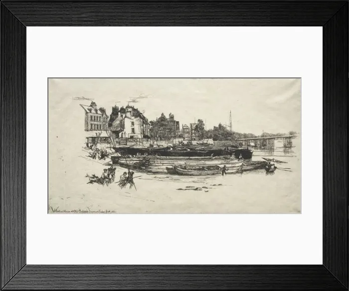 Framed Print : Whistlers House at Old Chelsea, 1863. Creator: Francis Seymour Haden (British, 1818-1910) Framed Print : Whistlers House at Old Chelsea, 1863. Creator: Francis Seymour Haden (British, 1818-1910)