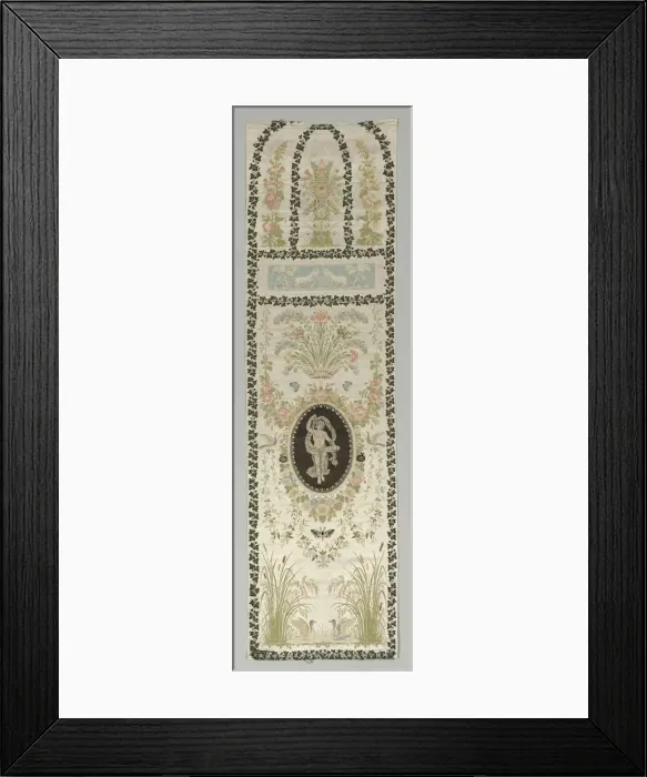 Framed Print : Wall Covering with Classical Figure, late 1700s - early 1800s. Creator: Philippe de Lasalle Framed Print : Wall Covering with Classical Figure, late 1700s - early 1800s. Creator: Philippe de Lasalle