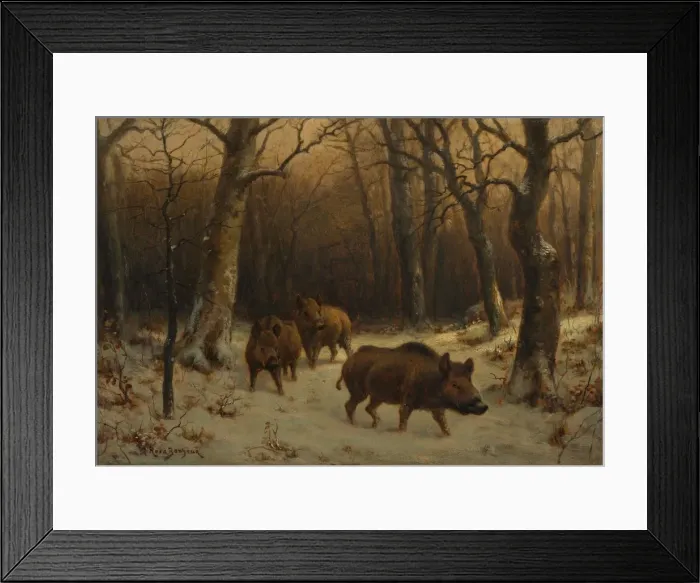Framed Print : Wild Boars in the Snow, c. 1872-1877. Creator: Rosa Bonheur (French, 1822-1899) Framed Print : Wild Boars in the Snow, c. 1872-1877. Creator: Rosa Bonheur (French, 1822-1899)