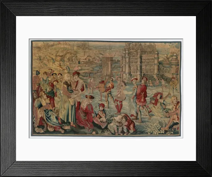 Framed Print : Winter: Skating Scene (From Set of Four Seasons), late 1600s - early 1700s. Creator Framed Print : Winter: Skating Scene (From Set of Four Seasons), late 1600s - early 1700s. Creator