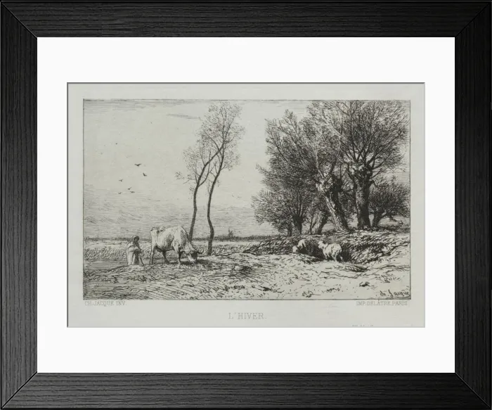 Framed Print : Winter. Creator: Charles-Emile Jacque (French, 1813-1894) Framed Print : Winter. Creator: Charles-Emile Jacque (French, 1813-1894)