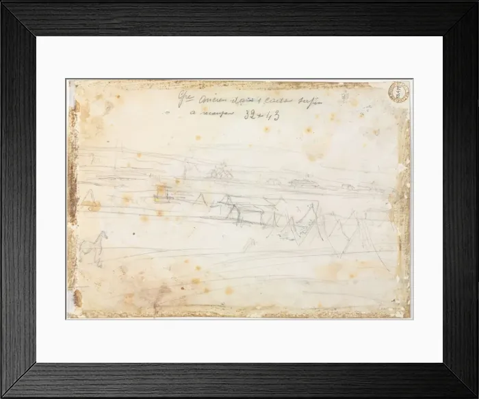 Framed Print : War Encampment Scene (verso), 19th century. Creator: Constantin Guys (French, 1805-1892) Framed Print : War Encampment Scene (verso), 19th century. Creator: Constantin Guys (French, 1805-1892)