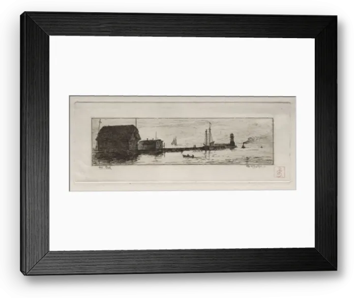 Framed Print : West Pier, Cleveland, 1878. Creator: Otto H. Bacher (American, 1856-1909) Framed Print : West Pier, Cleveland, 1878. Creator: Otto H. Bacher (American, 1856-1909)