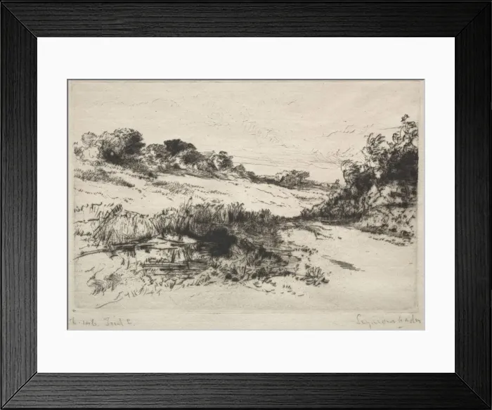 Framed Print : Windmill Hill, No. 1, 1877. Creator: Francis Seymour Haden (British, 1818-1910) Framed Print : Windmill Hill, No. 1, 1877. Creator: Francis Seymour Haden (British, 1818-1910)