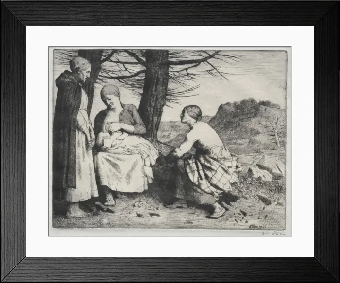 Framed Print : Woman and Child, c. 1886. Creator: William Strang (British, 1859-1921) Framed Print : Woman and Child, c. 1886. Creator: William Strang (British, 1859-1921)