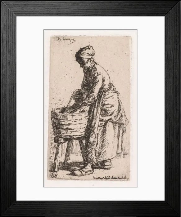 Framed Print : Washerwoman (Laveuse), 1850. Creator: Charles-Emile Jacque (French, 1813-1894) Framed Print : Washerwoman (Laveuse), 1850. Creator: Charles-Emile Jacque (French, 1813-1894)