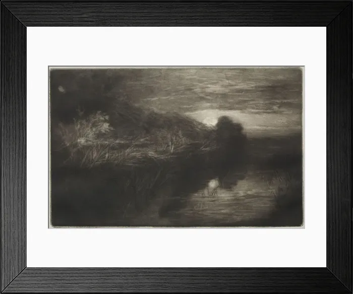 Framed Print : Winchelsea Canal, 1877. Creator: Francis Seymour Haden (British, 1818-1910) Framed Print : Winchelsea Canal, 1877. Creator: Francis Seymour Haden (British, 1818-1910)