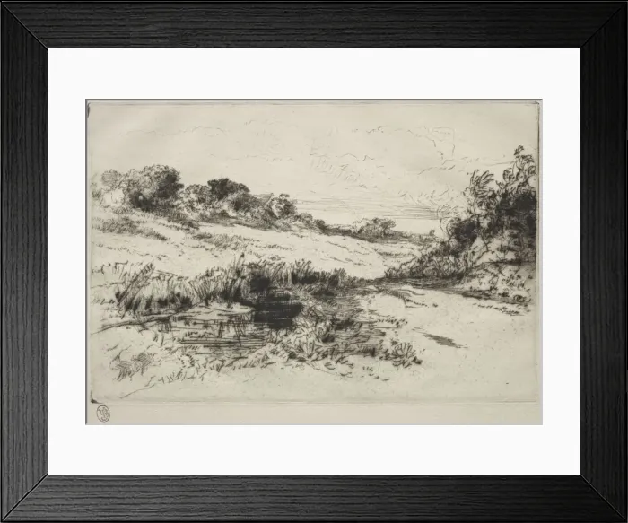 Framed Print : Windmill Hill, No. 1, c. 1877 and later. Creator: Francis Seymour Haden (British, 1818-1910) Framed Print : Windmill Hill, No. 1, c. 1877 and later. Creator: Francis Seymour Haden (British, 1818-1910)