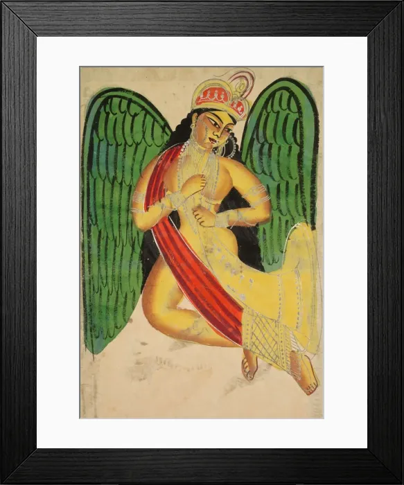 Framed Print : Winged Apsara with a Horn, 1800s. Creator: Unknown Framed Print : Winged Apsara with a Horn, 1800s. Creator: Unknown