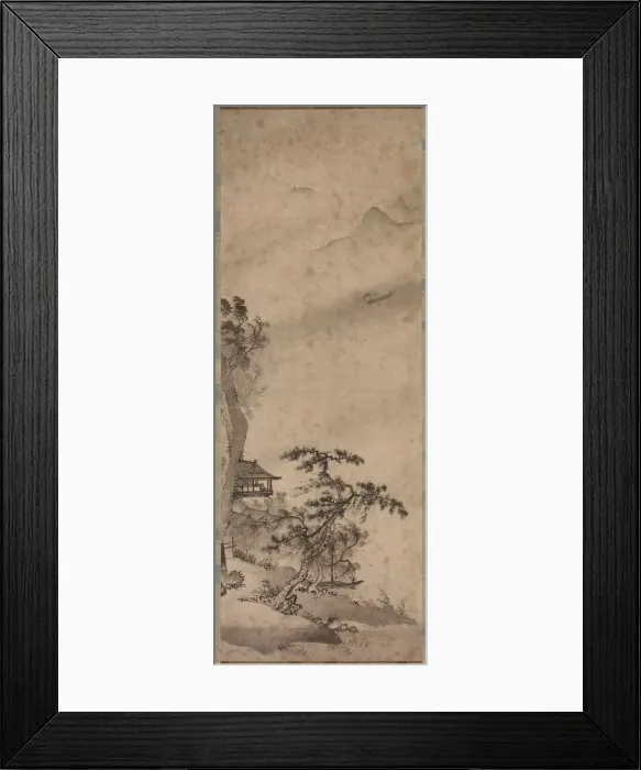Framed Print : Windy Landscape with Sailboat, mid-1400s. Creator: Unknown Framed Print : Windy Landscape with Sailboat, mid-1400s. Creator: Unknown