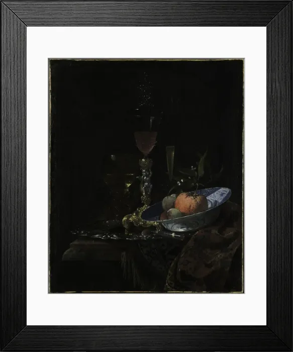 Framed Print : Wineglass and a Bowl of Fruit, 1663. Creator: Willem Kalf (Dutch, 1619-1693) Framed Print : Wineglass and a Bowl of Fruit, 1663. Creator: Willem Kalf (Dutch, 1619-1693)