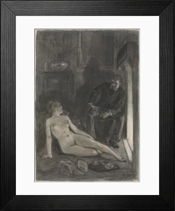 Framed Print : Winter Evening, last third 19th century. Creator: Felicien Rops (Belgian, 1833-1898) Framed Print : Winter Evening, last third 19th century. Creator: Felicien Rops (Belgian, 1833-1898)