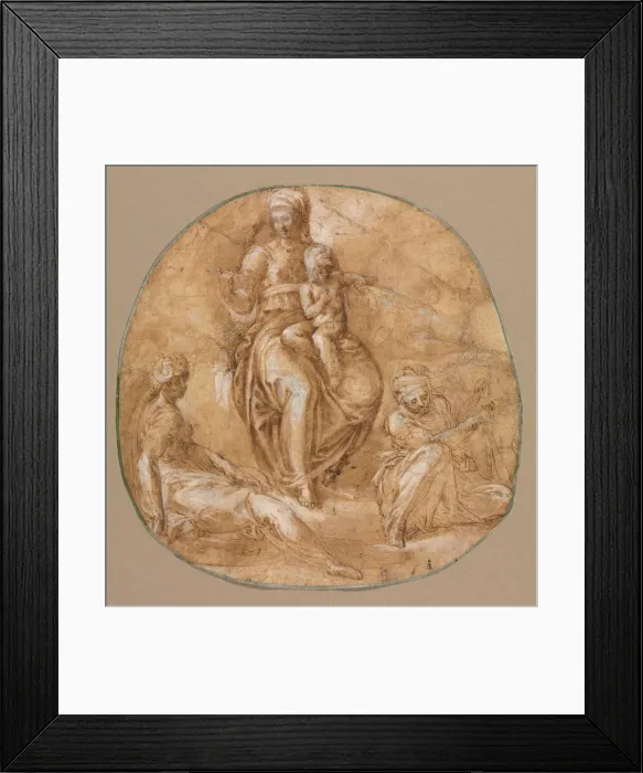 Framed Print : The Virgin and Child with St. Catherine of Alexandria and an Elderly Female Saint…, c Framed Print : The Virgin and Child with St. Catherine of Alexandria and an Elderly Female Saint…, c