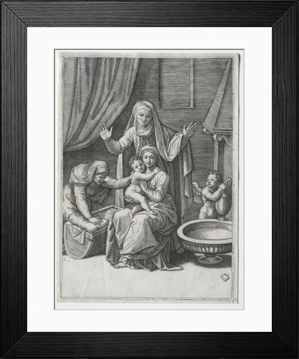 Framed Print : The Virgin and the Cradle with Saint Elisabeth and Saint Anne, 1520 Framed Print : The Virgin and the Cradle with Saint Elisabeth and Saint Anne, 1520