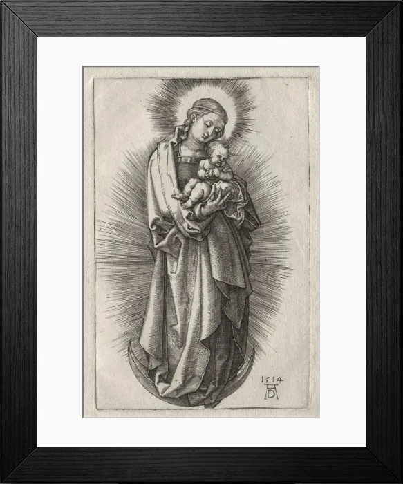 Framed Print : The Virgin with Hairband on a Crescent Moon, 1508. Creator: Albrecht Dürer (German Framed Print : The Virgin with Hairband on a Crescent Moon, 1508. Creator: Albrecht Dürer (German