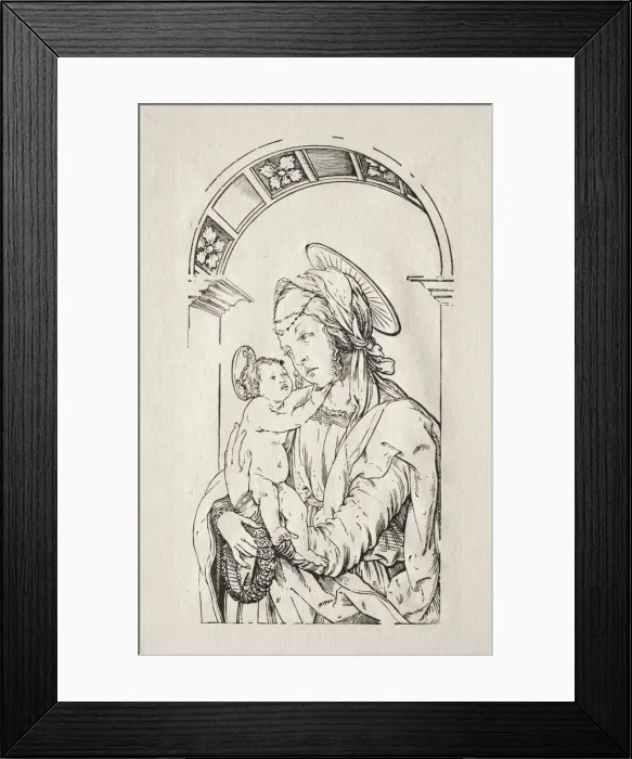 Framed Print : The Virgin with the Child under an arch, 1508. Creator: Hans Burgkmair (German, 1473-1531) Framed Print : The Virgin with the Child under an arch, 1508. Creator: Hans Burgkmair (German, 1473-1531)