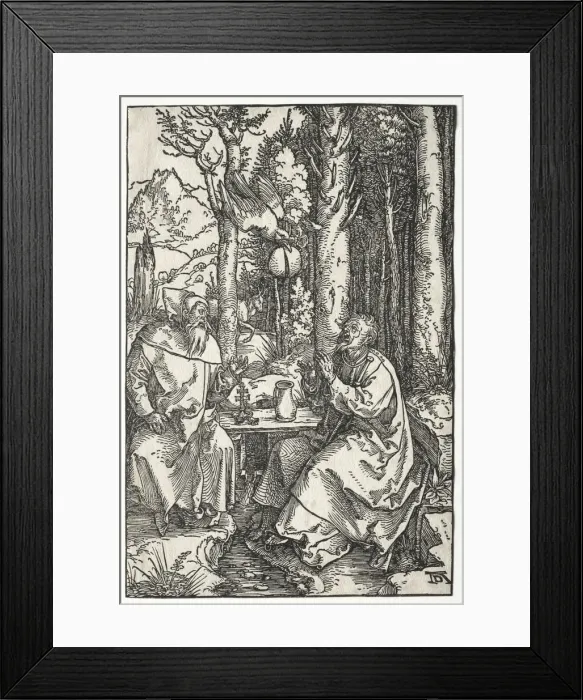 Framed Print : The Visit of St. Anthony to St. Paul the Hermit, c. 1504. Creator: Albrecht Dürer (German Framed Print : The Visit of St. Anthony to St. Paul the Hermit, c. 1504. Creator: Albrecht Dürer (German