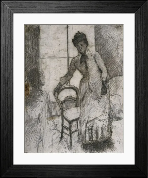 Framed Print : The Visitor (recto), c. 1881. Creator: Mary Cassatt (American, 1844-1926)