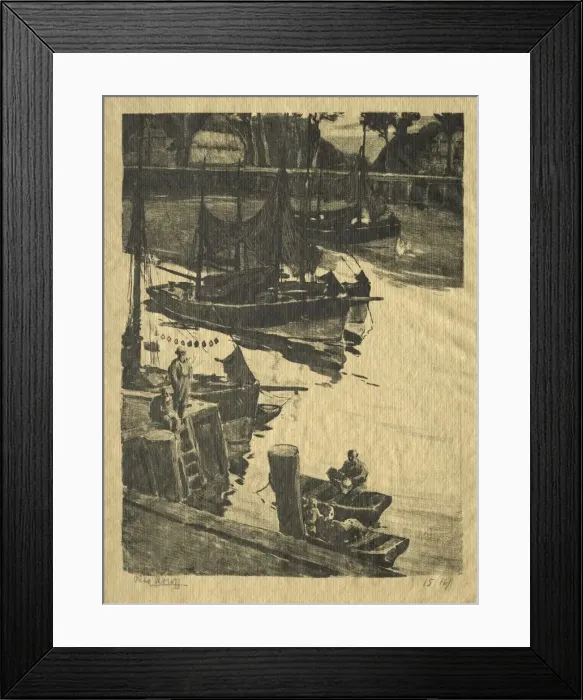 Framed Print : The Wharf. Creator: Willem Roelofs (Dutch, 1822-1897) Framed Print : The Wharf. Creator: Willem Roelofs (Dutch, 1822-1897)