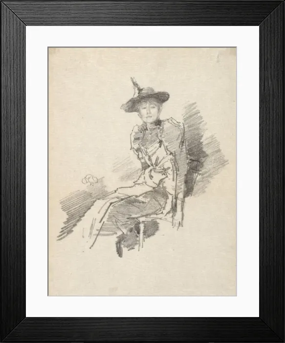 Framed Print : The Winged Hat, 1890. Creator: James McNeill Whistler (American, 1834-1903) Framed Print : The Winged Hat, 1890. Creator: James McNeill Whistler (American, 1834-1903)