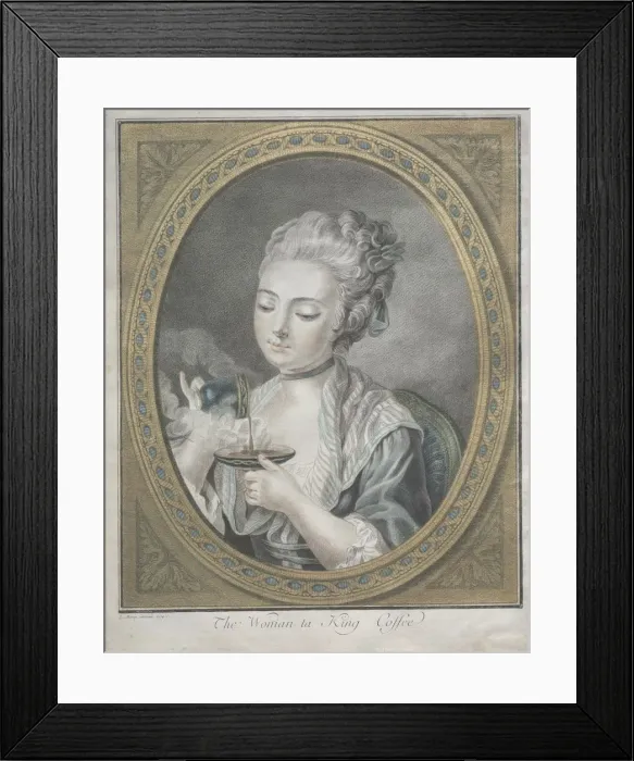 Framed Print : The Woman taking Coffee, 1774. Creator: Louis-Marin Bonnet (French, 1736-1793) Framed Print : The Woman taking Coffee, 1774. Creator: Louis-Marin Bonnet (French, 1736-1793)