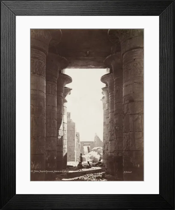 Framed Print : Thebes, Temple of the Ramesseum, Interior of the Hypostyle Hall, 1870s Framed Print : Thebes, Temple of the Ramesseum, Interior of the Hypostyle Hall, 1870s