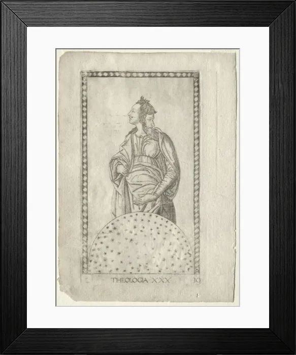 Framed Print : Theology (from the Tarocchi, series C: Liberal Arts, #30), before 1467 Framed Print : Theology (from the Tarocchi, series C: Liberal Arts, #30), before 1467
