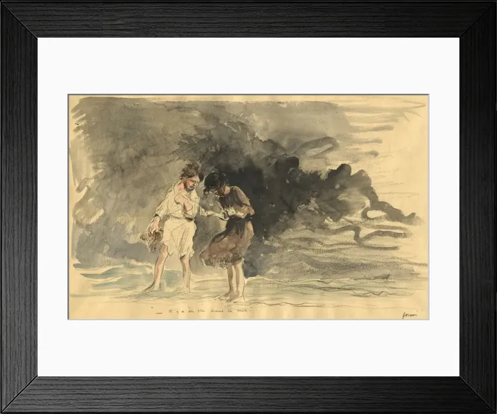 Framed Print : There is corn in the sea!, fourth quarter 1800s or first third 1900s. Creator: Jean Louis Forain Framed Print : There is corn in the sea!, fourth quarter 1800s or first third 1900s. Creator: Jean Louis Forain